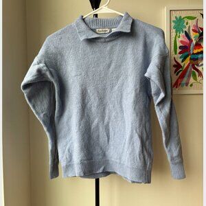 Ann Taylor Vintage Lambswool Lavender/Light Blue Collared Sweater - Size S